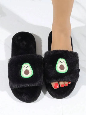 Pantufa De Pelúcia Desenho Animado Abacate Chinelo Doméstico Casual