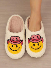 Pantufa Feminina De Pelúcia Bordado Emoji Chinelo Doméstico Confortável