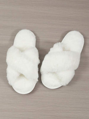 Pantufa De Pelúcia Chinelo Cruzado Confortável Moda Inverno