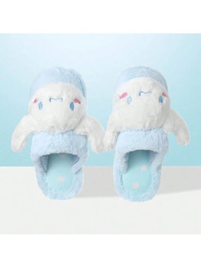 Pantufa De Pelúcia Desenho Animado Design Ursinho Chinelo Macio Para Inverno