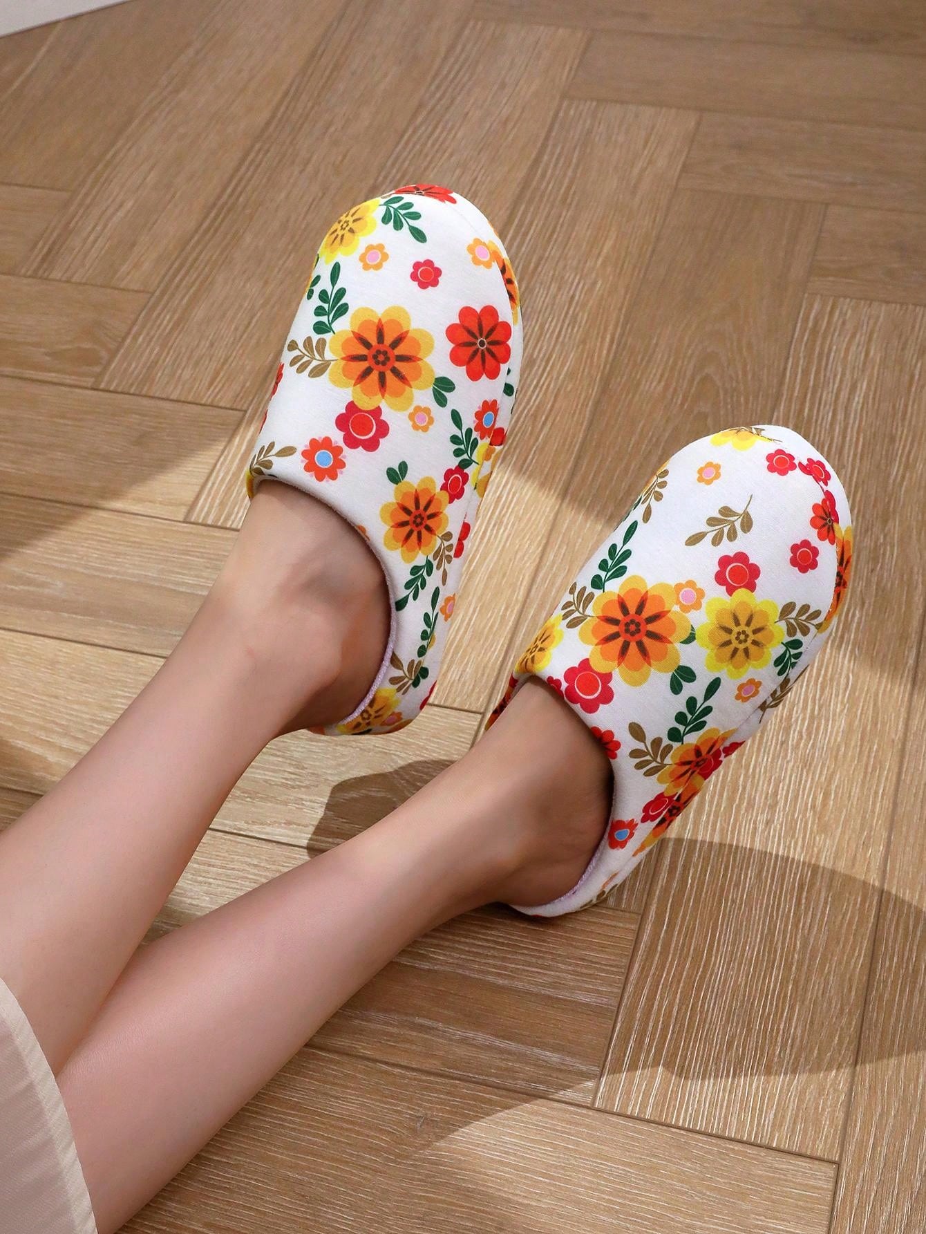 Pantufa Macia Estampa Floral Chinelo Doméstico Confortável