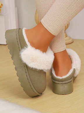 Pantufa Elegante Para Inverno Chinelo Confortável Plataforma Impermeável Sola Grossa