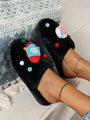 Pantufa Unissex Casual Estampa Planeta Chinelo Confortável De Pelúcia