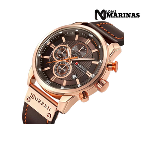 Relógio Masculino CURREN de Couro Chronograph