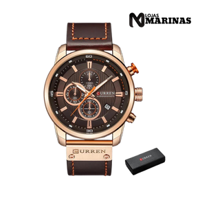 Relógio Masculino CURREN de Couro Chronograph