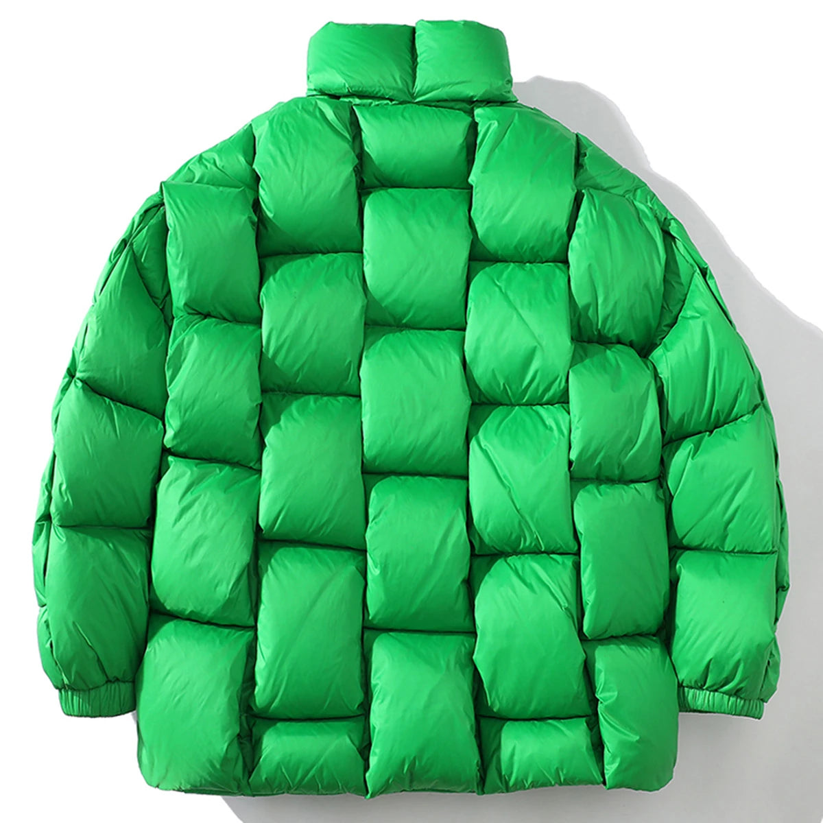 Jaqueta Puffer Acolchoada Design Quadrado Casaco Térmico