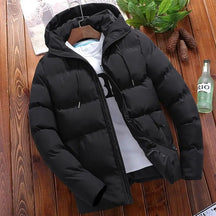 Jaqueta Puffer Masculina Com zíper e capuz Casaco Acolchoado