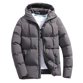 Jaqueta Puffer Masculina Com zíper e capuz Casaco Acolchoado