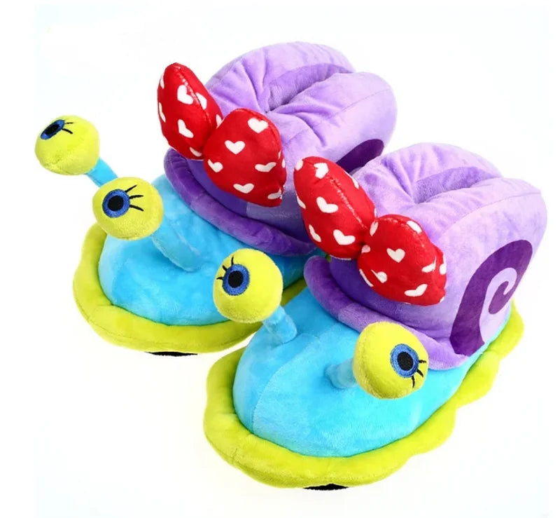 Pantufa De Pelúcia Caracol Desenho Animado Design Aconchegante Para Inverno