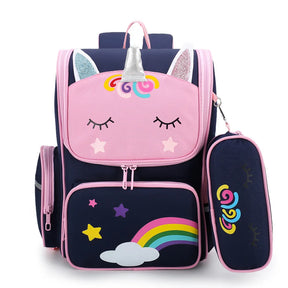 Mochila Escolar Infantil Unicórnio - Acompanha Estojo