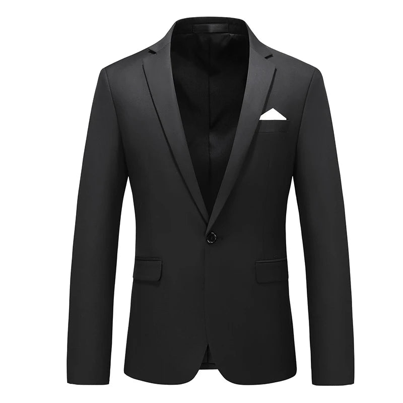 Jaqueta Masculina Gola V De Botão Único Moda Blazer Casual