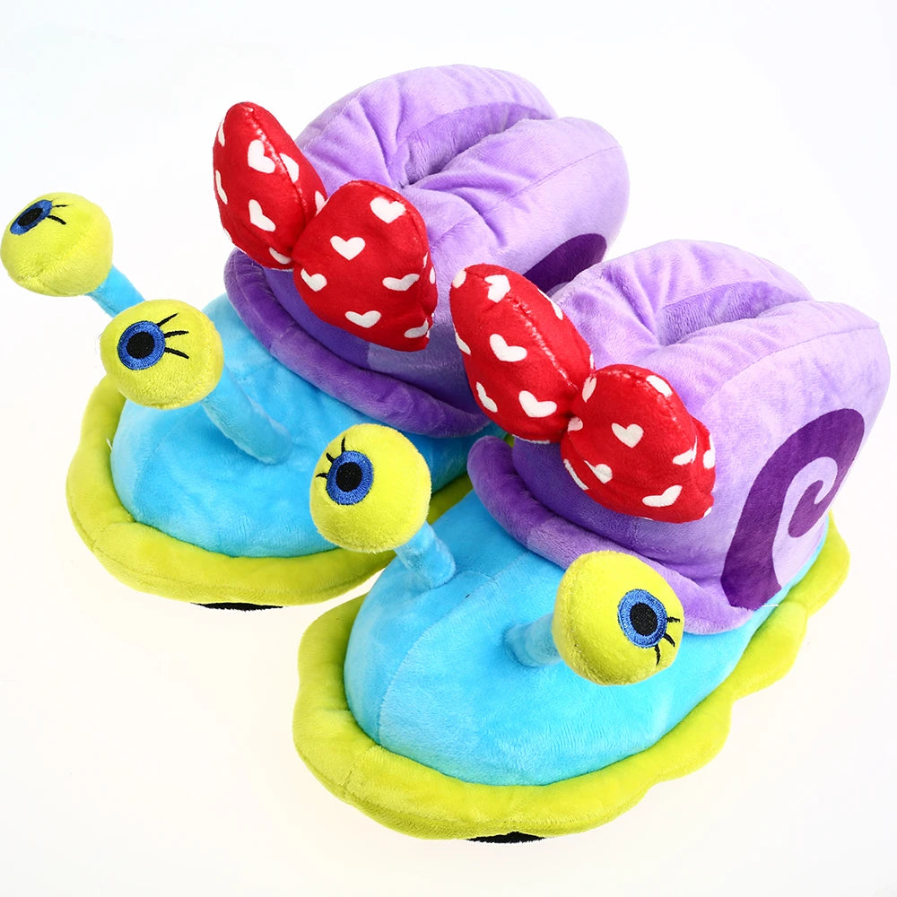 Pantufa De Pelúcia Caracol Desenho Animado Design Aconchegante Para Inverno