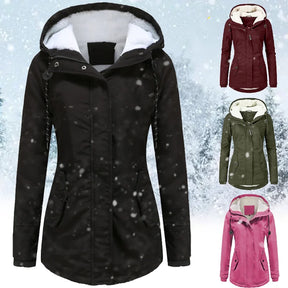 Jaqueta Parka Feminina Forrada com Lã para Inverno Glacier - Vermont - Promoção de Inverno Setembro