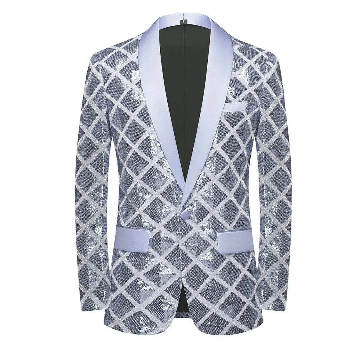 Jaqueta Masculina Moda Blazer espelhado Casaco Com Glitter E Lapela Moda Versátil