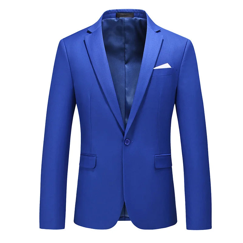 Jaqueta Masculina Gola V De Botão Único Moda Blazer Casual