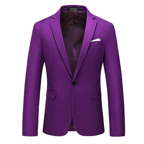 Jaqueta Masculina Gola V De Botão Único Moda Blazer Casual