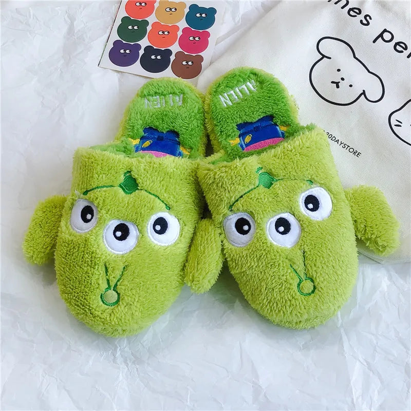 Pantufa De Pelúcia Unissex Desenho Animado Antiderrapante Para Inverno