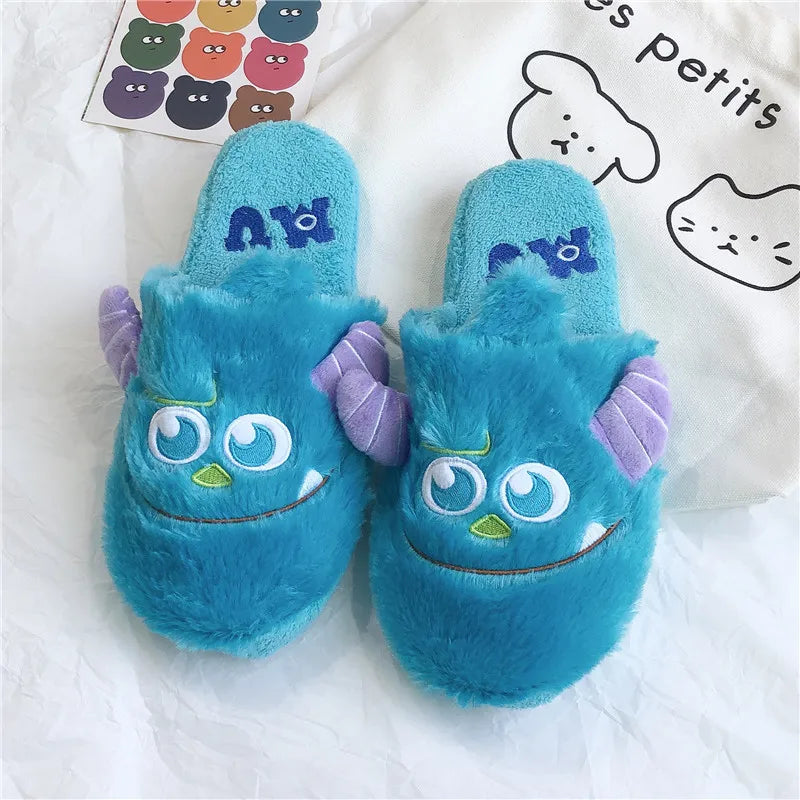 Pantufa De Pelúcia Unissex Desenho Animado Antiderrapante Para Inverno