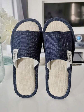 Pantufa Unissex De Linho Confortável Chinelo Doméstico Antiderrapante