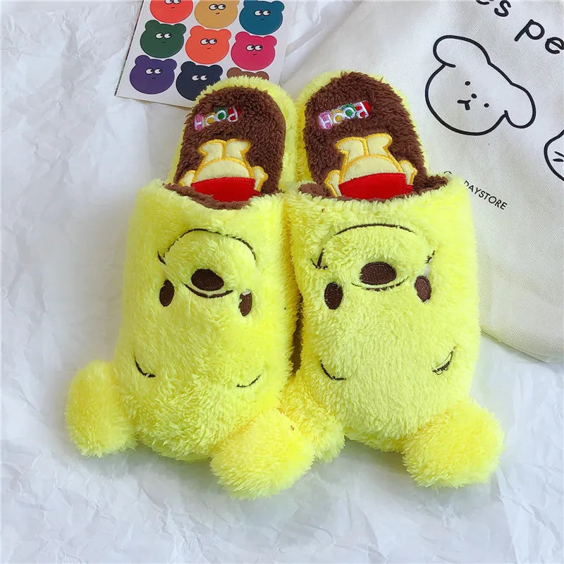 Pantufa De Pelúcia Unissex Desenho Animado Antiderrapante Para Inverno