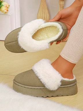 Pantufa Elegante Para Inverno Chinelo Confortável Plataforma Impermeável Sola Grossa