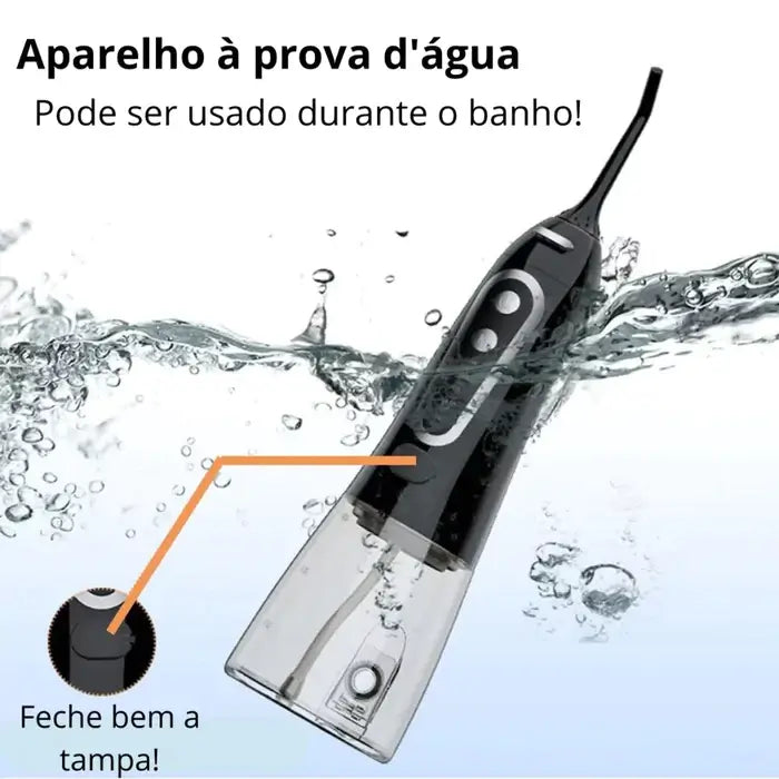 Kit com 2 Waterpik Bucal Wave - Irrigador Dental + Cabo Usb + 5 Bicos + Necessaire para Viagem