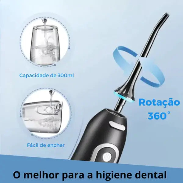 Kit com 2 Waterpik Bucal Wave - Irrigador Dental + Cabo Usb + 5 Bicos + Necessaire para Viagem