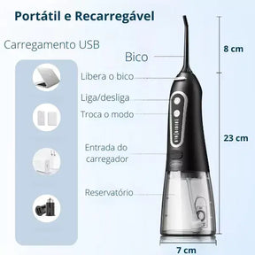 Kit com 2 Waterpik Bucal Wave - Irrigador Dental + Cabo Usb + 5 Bicos + Necessaire para Viagem